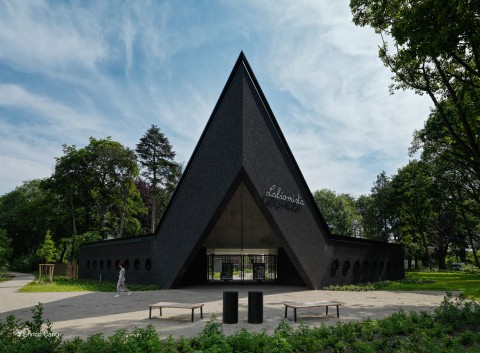 Moderne projectbouw in zwart-blauwe gevelsteen