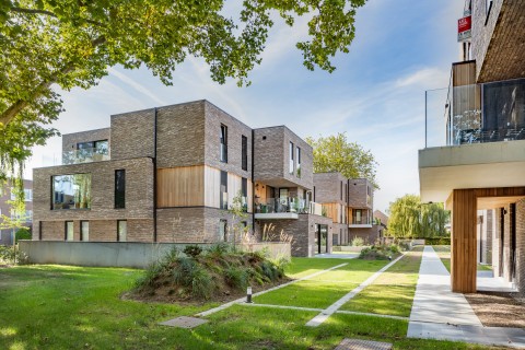 Moderne projecten in grijze gevelsteen verlijmd