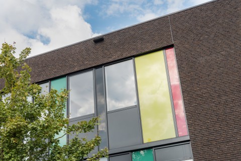 Moderne projectbouw in zwarte gevelsteen
