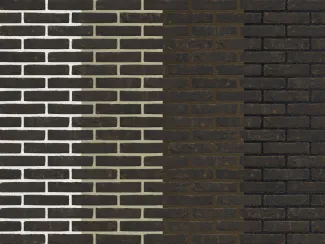 Zwarte gevelsteen verschillende voegkleuren