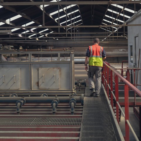 Arbeider in fabriek